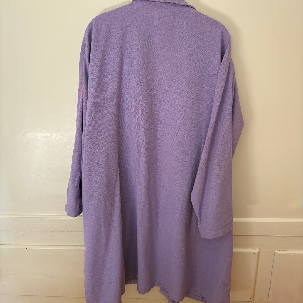 Tuesday of California Lavender/Lilac Linen Duster Size 3 (XL) - Picture 2 of 3